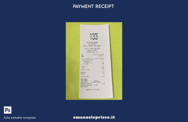 modello di controllo del pagamento del ristorante McDonald's in stile verificato